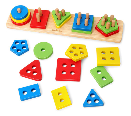 Juguetes Montessori De Madera Bloques, Rompecabezas, Tablero
