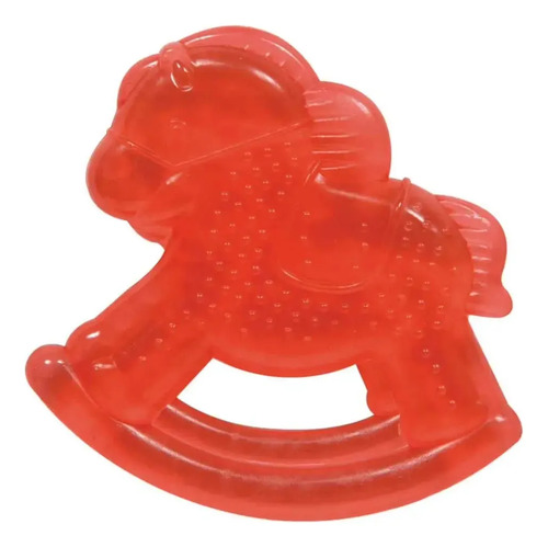 Mordedor Bebê Estimulador Gelado Gengiva Dentição Agua Buba Cor Cavalinho Vermelho Cavalinho
