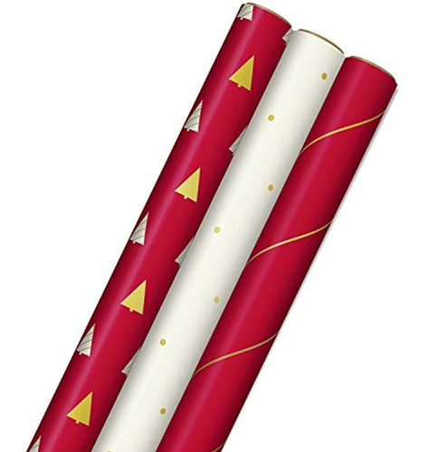 Papel De Regalo Navideño Minimalista Con Líneas