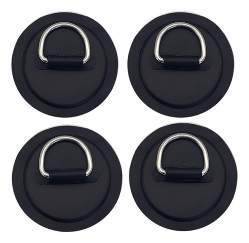 4 Piezas Black Pad/patch D Rings Para Pvc Inflable Barco Can