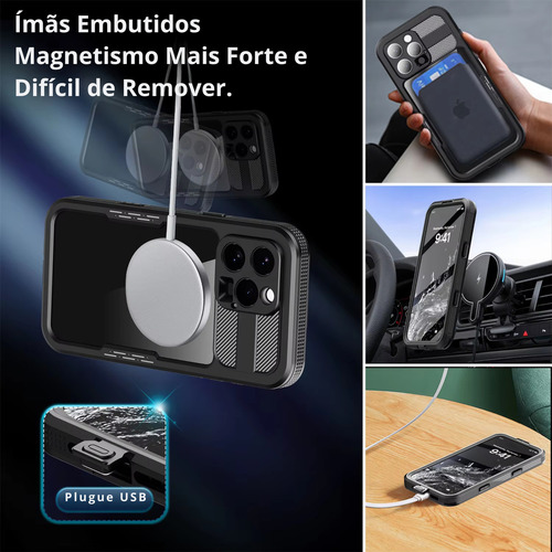Case Redpepper Funda magnética impermeable antiimpacto para iPhone 16 Pro Max