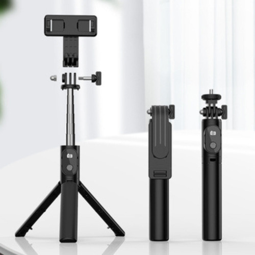 Trípode Celular Palo Selfie Stick Bluetooth Control Remoto Negro