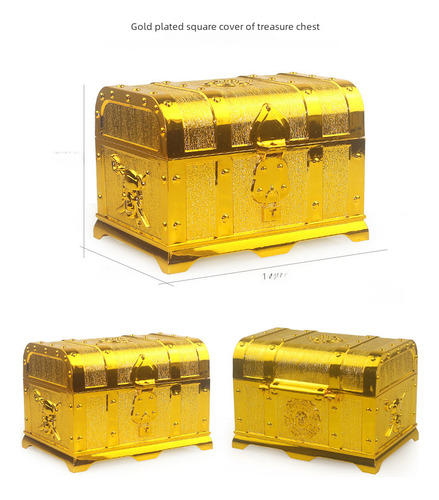 Tapa Redonda Cofre Plateado 14x11x10cm Dorado