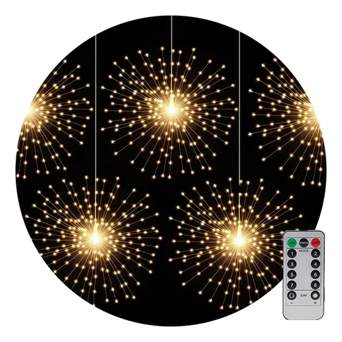 Luces Colgantes X5 Micro Led Fuegos Artificiales Navidad