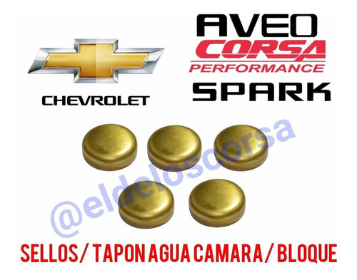Sello-tapon Agua Camara Motor Corsa-spark-aveo 20/30/40mm