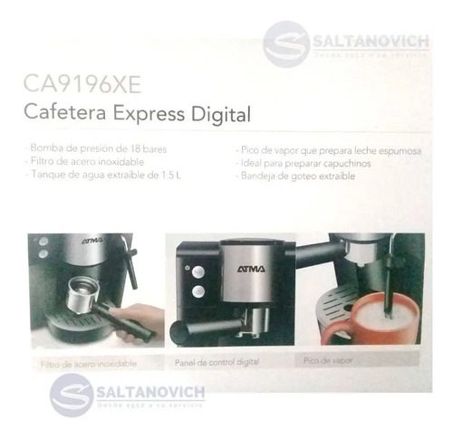 Cafetera Express Digital Atma Ca9196xe 1.5 Lts 18 Bares | Envío gratis