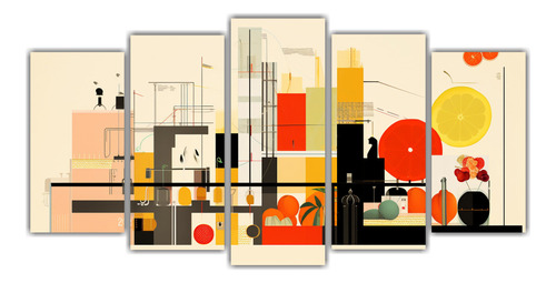 200x100cm Cuadro Minimalista De Collages De Motivos De Fábr