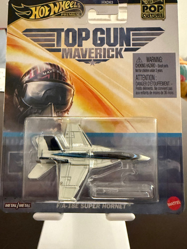 Hot Wheels Premium Top Gun Maverick F18 Avion Gris Oscuro