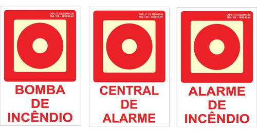 20 Placas Alarme De Incêndio, Bomba E Central. A Escolher