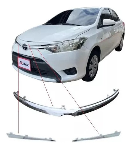 Moldura Mascara Toyota Yaris 2014-2017 (cromado Juego )