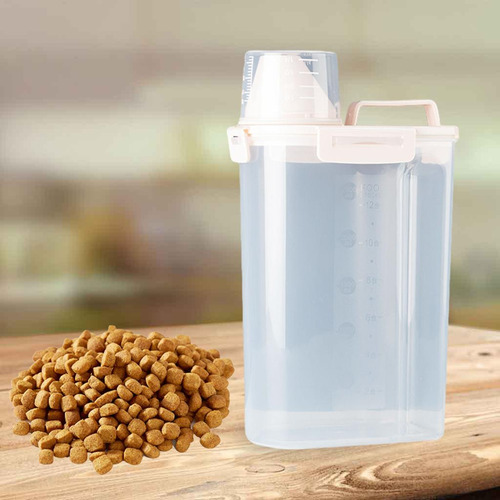 Contenedor De Comida Para Mascotas Cubo De Contenedor Beige