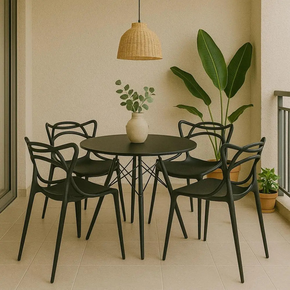 Kit 4 Cadeiras Allegra Cozinha Jardim Varanda La Mobilia Estrutura Da Cadeira Preto