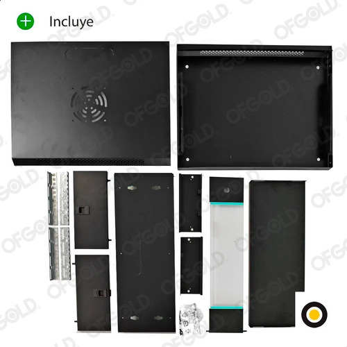 Imagen 4 de 10 de Rack Mural 4unidades Puerta Cristal Negro Dvr/xvr/nvr/switch