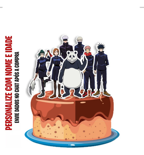Topo De Bolo Topper Personalizado Jujutsu Kaisen