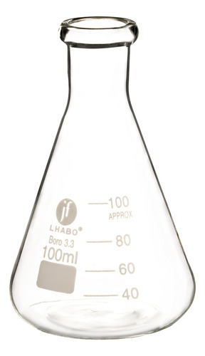Matraz Erlenmeyer 100 Ml Vidrio Paq C/6 Jf Lhabo