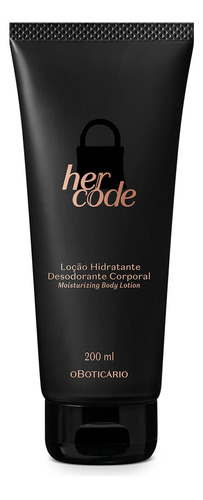  Loção Hidratante Corporal Her Code 200ml, Boticario