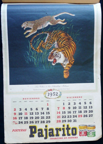 Imagen 7 de 8 de Antiguo Almanaque Pinturas Pajarito 1955 (completo). 15020