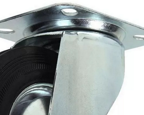 Imagem 4 de 8 de Rodízio Giratório De Borracha S/ Trava 5 Pol 125mm Beltools