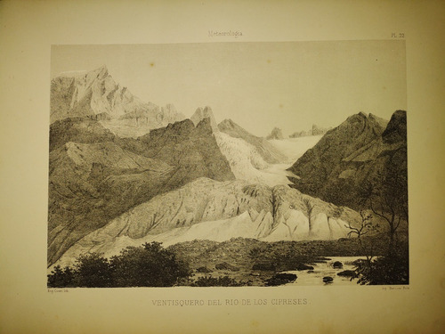 Lamina 1875 Chile. Ventisquero Del Rio De Los Cipreses