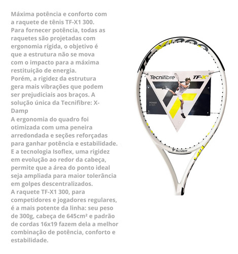 Raquete Tf-x1 300g X-damp Isoflex Sem Corda Adulto Aro100 L3