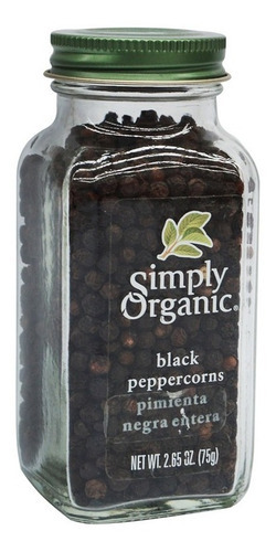 Pimienta Simply Organic Negra Entera 75g