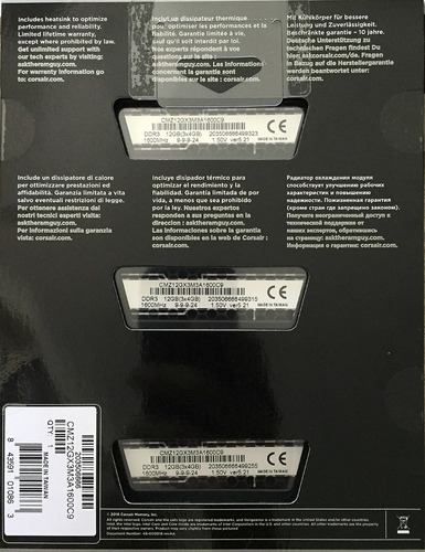 Imagem 2 de 2 de Corsair Vengeance 12gb Kit (3x4gb) Ddr3 1600mhz