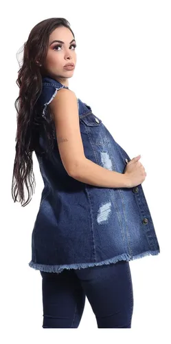 Colete jeans hotsell plus size barato