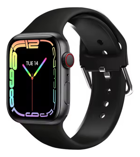 Relógio Inteligente I8 Pro Max Bluetooth Whatsapp Gps Caixa Preto Pulseira Azul Bisel Preto Desenho Da Pulseira Mesh