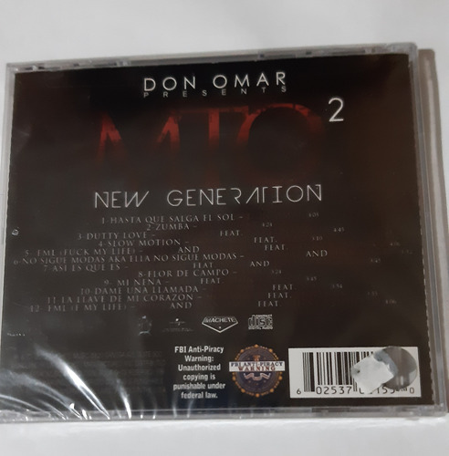 Don Omar Presenta Mto 2 Cd Estándar