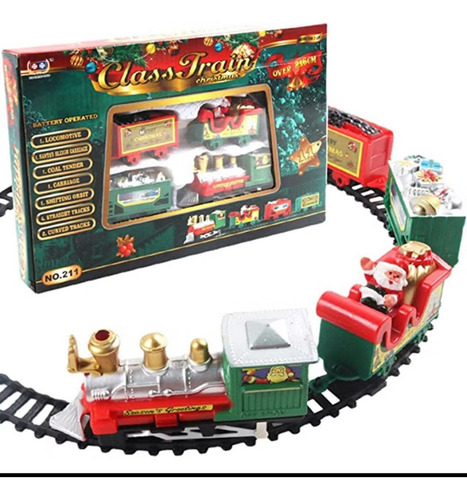 Trenzinho Elétrico Do Papai Noel Brinquedo Natal C/ 11 Cor Vermelho