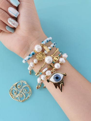 Pulsera Set De 5 Pulseras Ojos