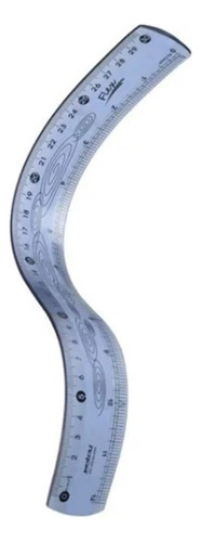 Regua Mole Flexivel 30cm. Azul