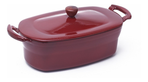 Olla Cacerola Oval Hierro Fundido Esmaltado Lafont 7,5 Lts. Color Coral