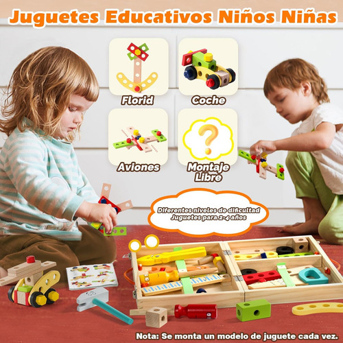 Juego Didáctico Caja De Herramientas Madera Regalo Cumpleaño