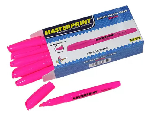 Caja de rotuladores de texto rosa Masterprint con 12 unidades