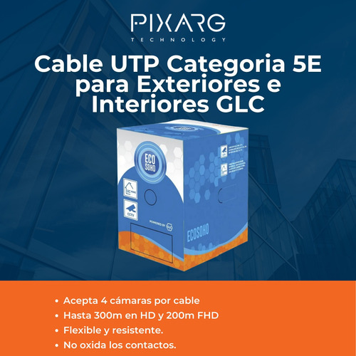 Imagen 2 de 7 de Cable Utp Glc Cat 5e Exterior/interior 305 Metros Cctv Redes