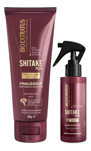 Kit Shitake Finalizador Noite/dia 200ml 1 Spray Elixir 100ml
