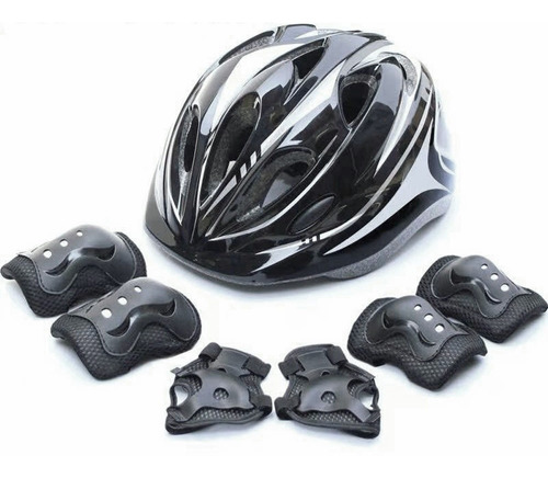 Casco Protección Niños Rodilleras Muñequeras Coderas Kit