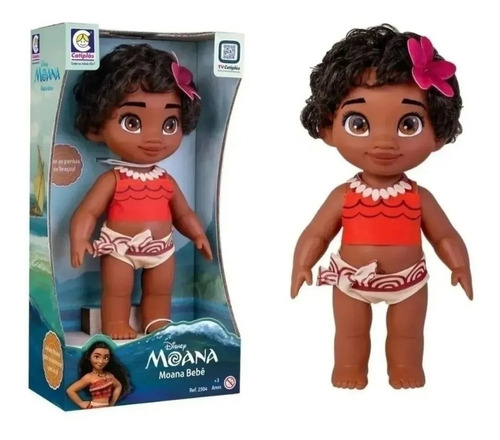 Boneca Infantil Bebe Princesa Disney Moana  Cotiplás