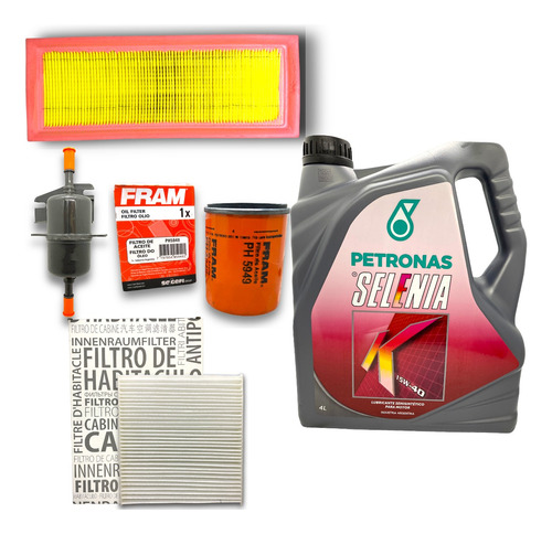 Kit 4 Filtros + Aceite Selenia 15w40 Fiat Palio 1.4 Evo Fire