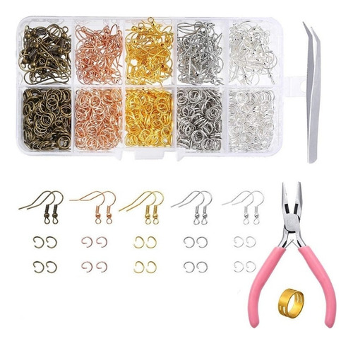 Kit De Suministros Para Aretes De 1128 Piezas Con Ganchos Pa