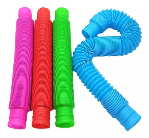 12 Tubo Fidget Tube Toys Folding Pop It Cor Colorido