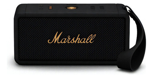 Bocina Marshall Middleton portátil con bluetooth waterproof black and brass 110V/220V 