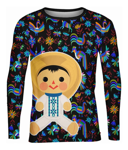 Playera Full Print Manga Larga Talla Extra 3xl
