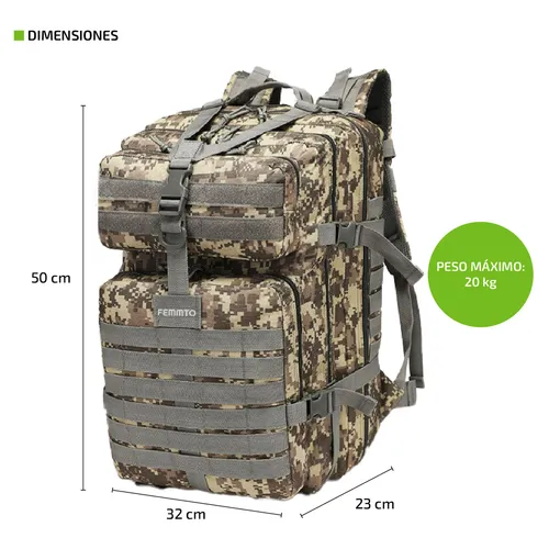 Mochila Táctica Militar 40 Litros Color Verde