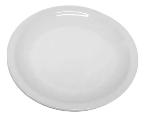 Plato Playo Postre De Porcelana Blanca Schmidt 21 Cm Redondo