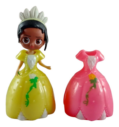 Princesas Mini Figuras Con 2 Vestidos Tiana 