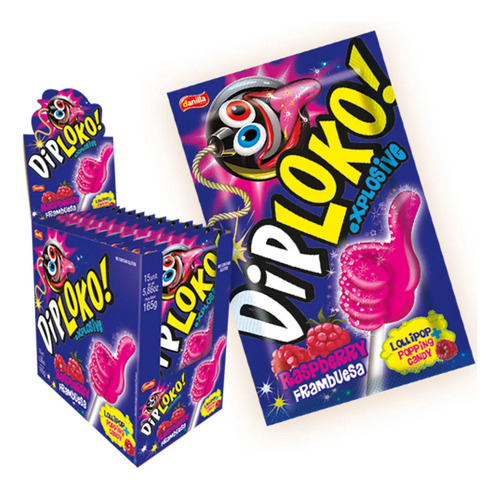 Pirulito Diploko Pó Explode Na Boca 15un 11g Com Á 6 Sabores