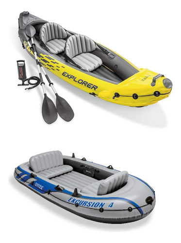 Intex Kayak Inflable Para 2 Personas Con Remos Y Bomba De A.