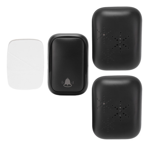 Timbre Autogenerador Inalámbrico Abs Negro Con Alimentación De 150 M